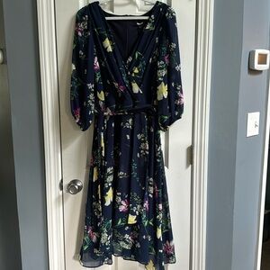 NWT DKNY Sheer Floral Wrap Dress